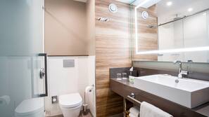 Regendusche, kostenlose Toilettenartikel, Haartrockner, Handtücher