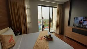 Down duvet, minibar, blackout curtains, iron/ironing board