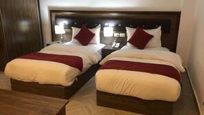 Hypo-allergenic bedding, free minibar, in-room safe, desk