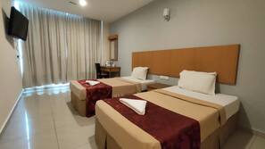 Desk, blackout drapes, free WiFi, bed sheets