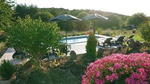 Piscine extérieure (ouverte en saison), parasols de plage