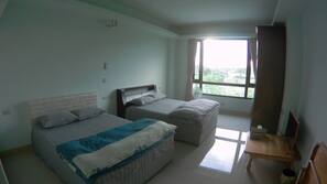 Desk, blackout drapes, free WiFi, linens