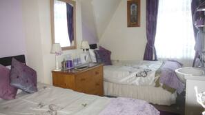 Blackout curtains, iron/ironing board, free WiFi, linens