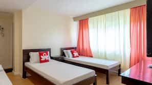 Desk, iron/ironing board, rollaway beds, linens