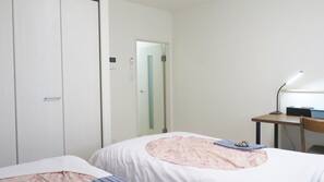 Desk, free WiFi, bed sheets