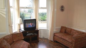 Flat-screen TV, DVD player