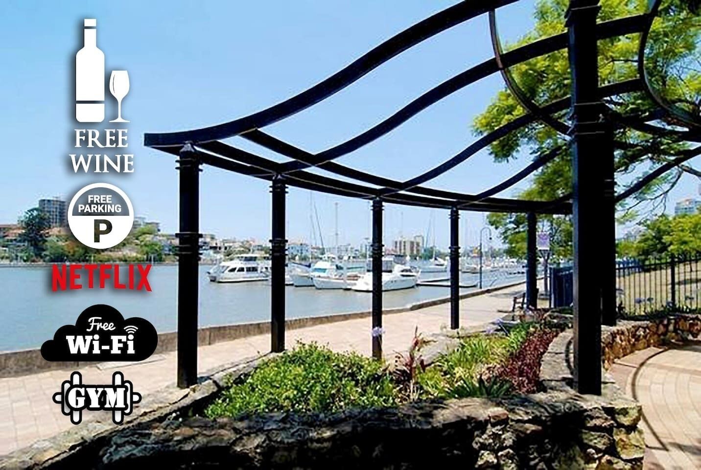 2BR Lovely River Retreat ⛵️Pool💦Wine🍷Gym💪Netflx