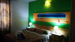 Premium bedding, down comforters, desk, laptop workspace