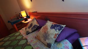 Premium bedding, down comforters, desk, laptop workspace