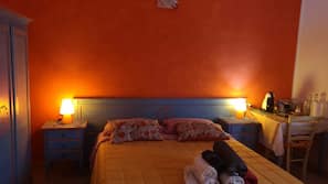 Premium bedding, down comforters, desk, laptop workspace