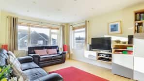 Flat-screen TV, DVD player