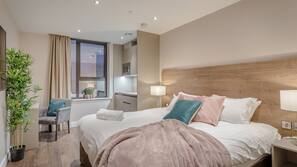 Premium bedding, free WiFi, linens