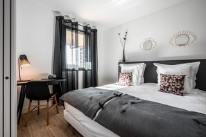 Premium bedding, soundproofing, iron/ironing board