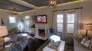 TV, fireplace, DVD player
