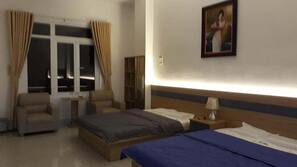 Down comforters, memory foam beds, minibar, desk