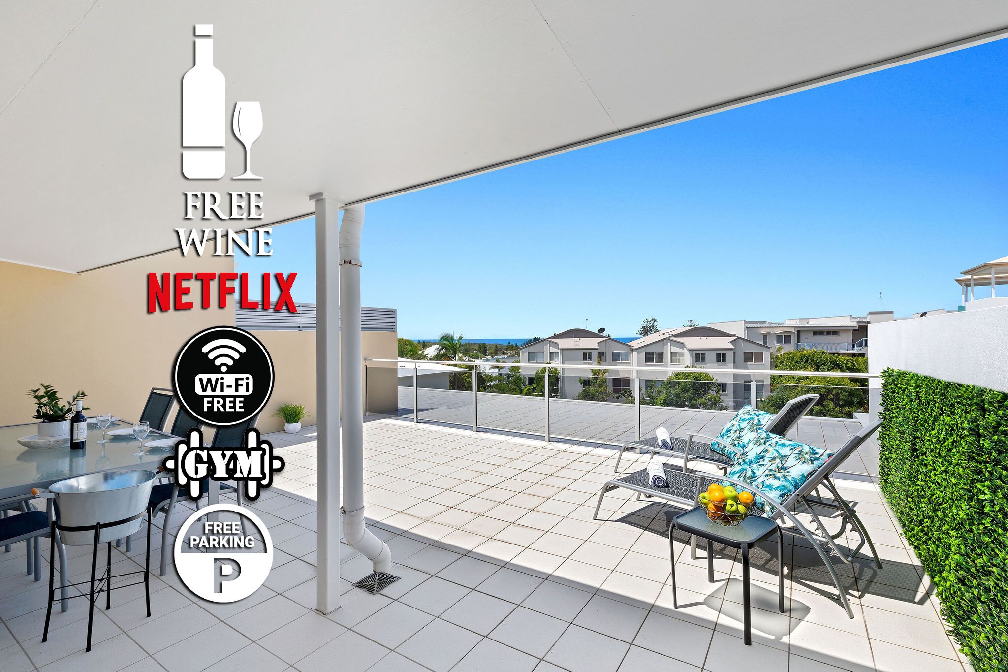 2BR Coolum Beach 🌴Rooftop Deck☀️Spa💦Tennis🎾Pool