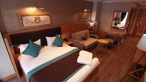 Egyptian cotton sheets, premium bedding, down comforters, minibar
