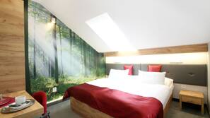 Desk, laptop workspace, blackout drapes, free WiFi