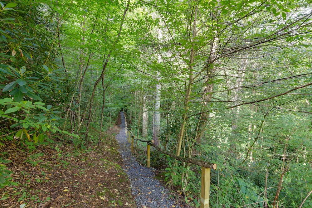 Cabin in the mountains with creek and elk located in Maggie Valley, NC.