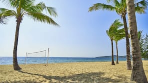 On the beach, free beach shuttle, free beach cabanas, sun loungers