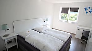 Premium bedding, down comforters, individually decorated