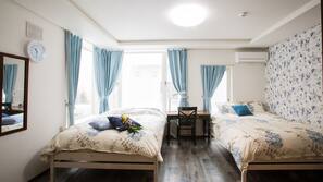 Down comforters, individually decorated, individually furnished, desk