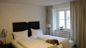 Blackout curtains, iron/ironing board, free WiFi, linens