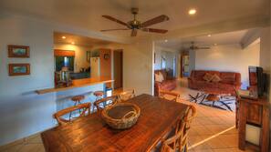 TV, fireplace, DVD player