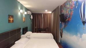 Blackout curtains, free WiFi, linens