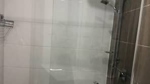 Shower, soap, shampoo, toilet paper