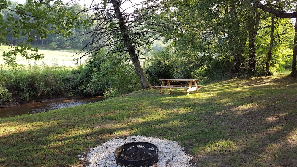 Campsite #2 on the banks of Crab Creek, tent camping near Dupont State Forest!