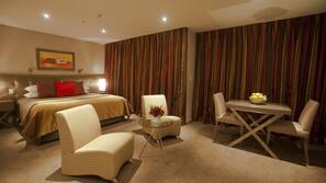 Premium bedding, pillow top beds, in-room safe, blackout curtains