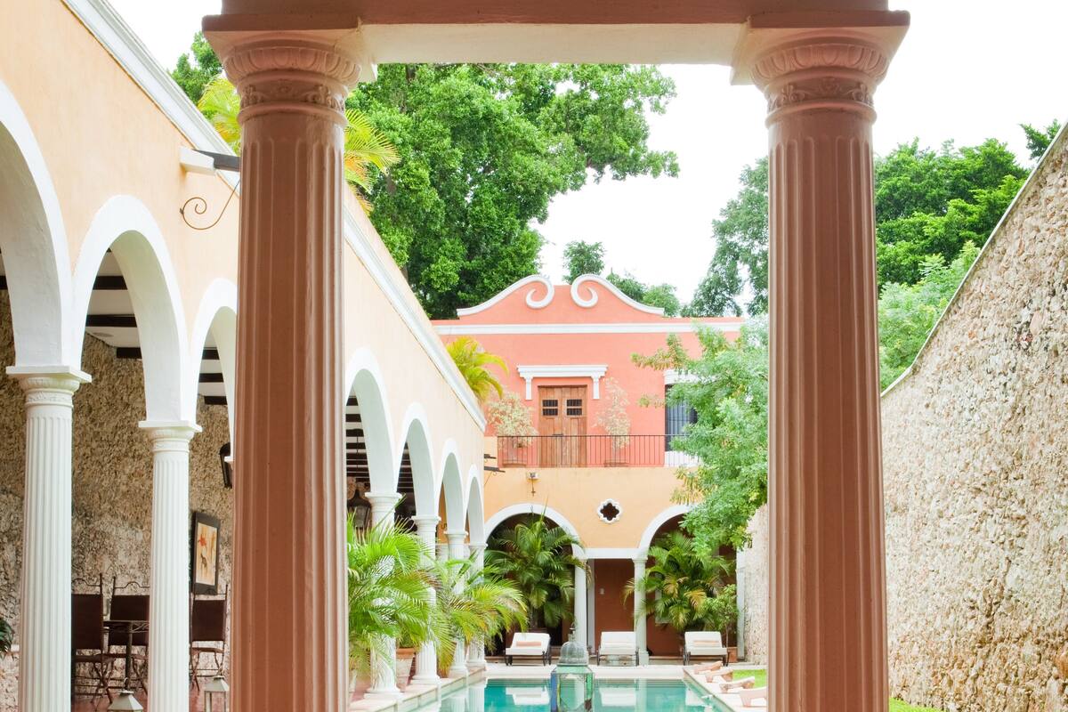 best hotels in merida mexico | hotel hacienda merida vip | merida yucatan hacienda, pool area