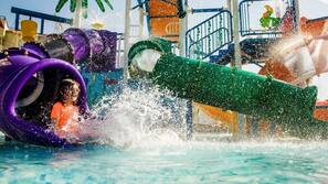 Indoor pool, outdoor pool, open 10:00 AM to 5:00 PM, pool umbrellas