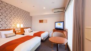 In-room safe, desk, laptop workspace, blackout curtains