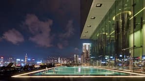 Outdoor pool, open 6:00 AM to 9:30 PM, pool umbrellas, pool loungers