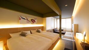 Premium bedding, down comforters, memory foam beds, in-room safe