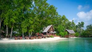 Private beach, beach shuttle, beach umbrellas, beach towels