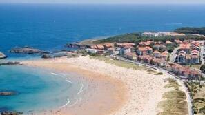 On the beach, white sand