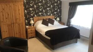 Hypo-allergenic bedding, blackout curtains, iron/ironing board