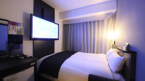 Down duvet, desk, blackout curtains, iron/ironing board