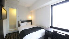 Down duvet, desk, blackout curtains, iron/ironing board