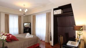 Pillow top beds, minibar, in-room safe, desk