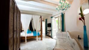 Premium bedding, down comforters, minibar, in-room safe