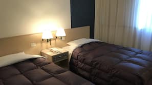 Down comforters, desk, iron/ironing board, free WiFi