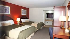 Desk, blackout drapes, soundproofing, iron/ironing board