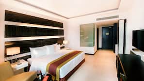 Premium bedding, down comforters, Select Comfort beds, minibar