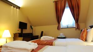 Pillow-top beds, minibar, in-room safe, desk