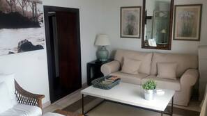 Flat-screen TV, DVD player