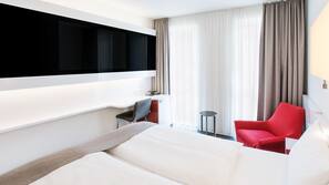 Free minibar, in-room safe, desk, blackout curtains
